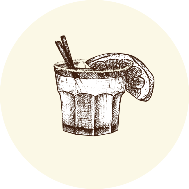 Drink in glass illustration. Neptune Bars - Mobile bar hire in South East